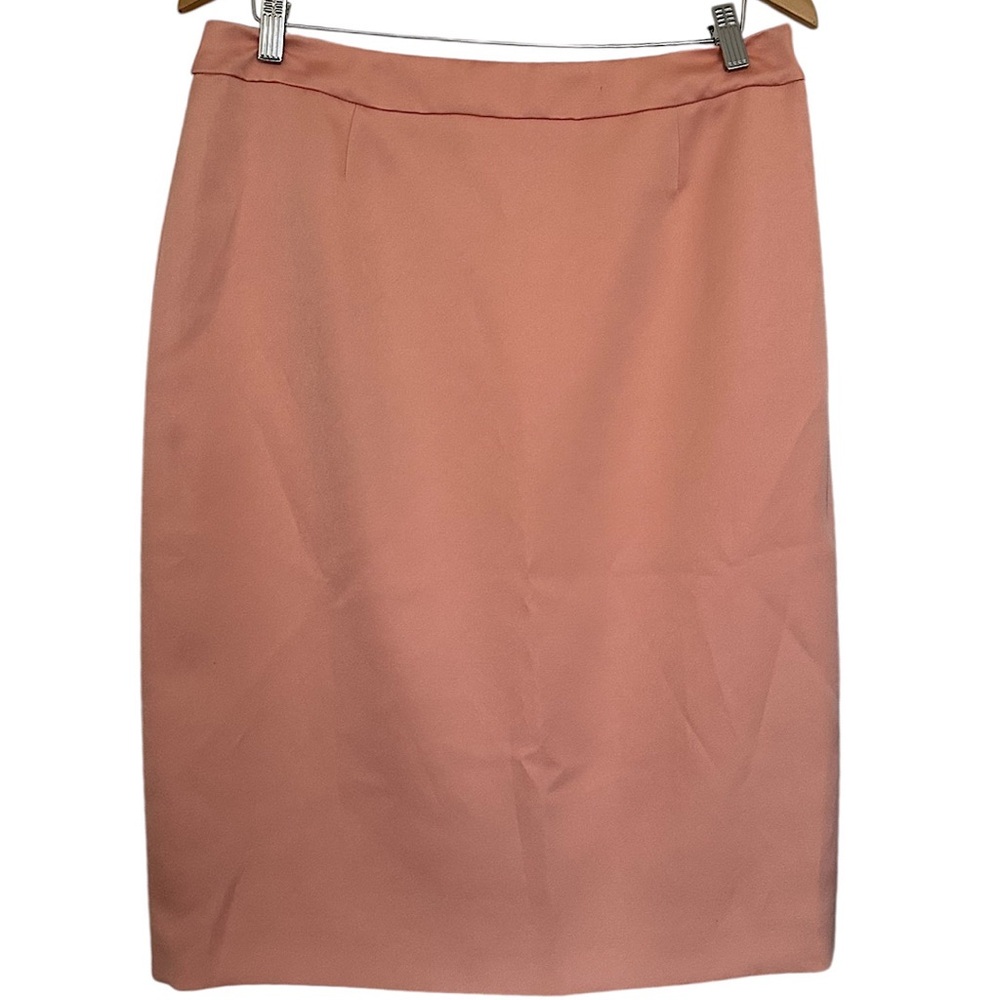 NWT Escada Ravas Duchess Satin Pencil Skirt Pink Women’s Size 40 Back Slit